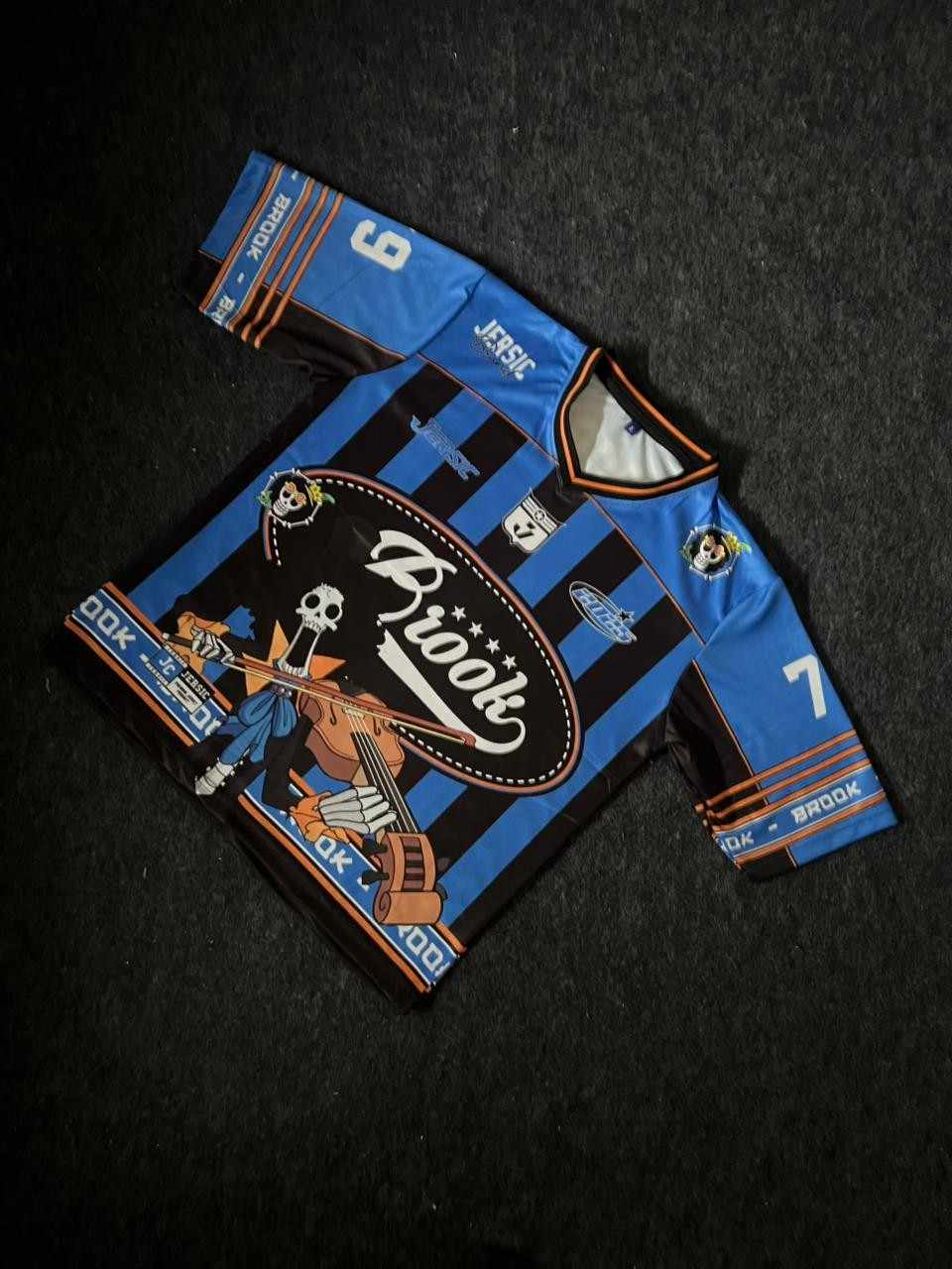 Special Edition Brook One Piece Anime Graphic Print Sports Jersey V Neck And Five Sleeve (AP Sports Wear)