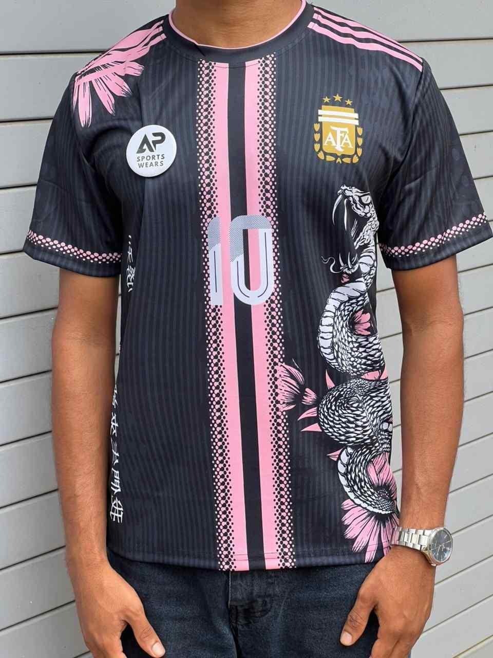 Argentina Special Black Cobra Edition, Round Neck & Half Sleeve (AP Sports Wear)