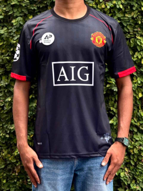 Cristiano Ronaldo 2008 Away Black Kit, Round Neck & Half Sleeve
