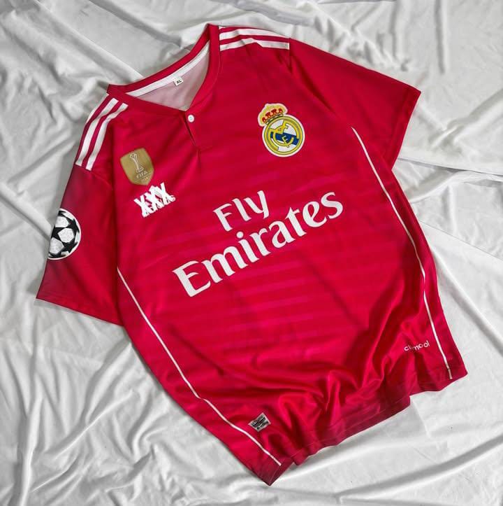 Cristiano Ronaldo Real Madrid 2018-19 Third Kit Pink, Chinese Neck (AP Sports Wear)