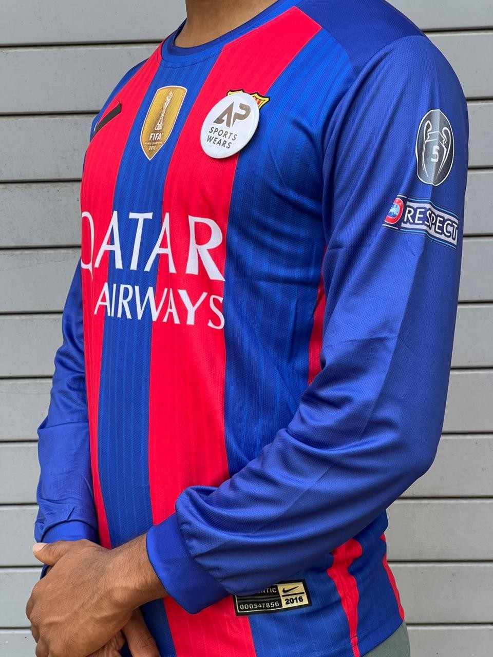 Neymar Jr Fc Barcelona 2018 Home Kit, Round Neck & Full Sleeve (AP Sports Wear)