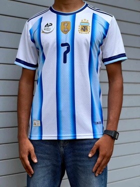 Argentina De Paul 2026 World Cup Away Kit, Round Neck & Half Sleeve