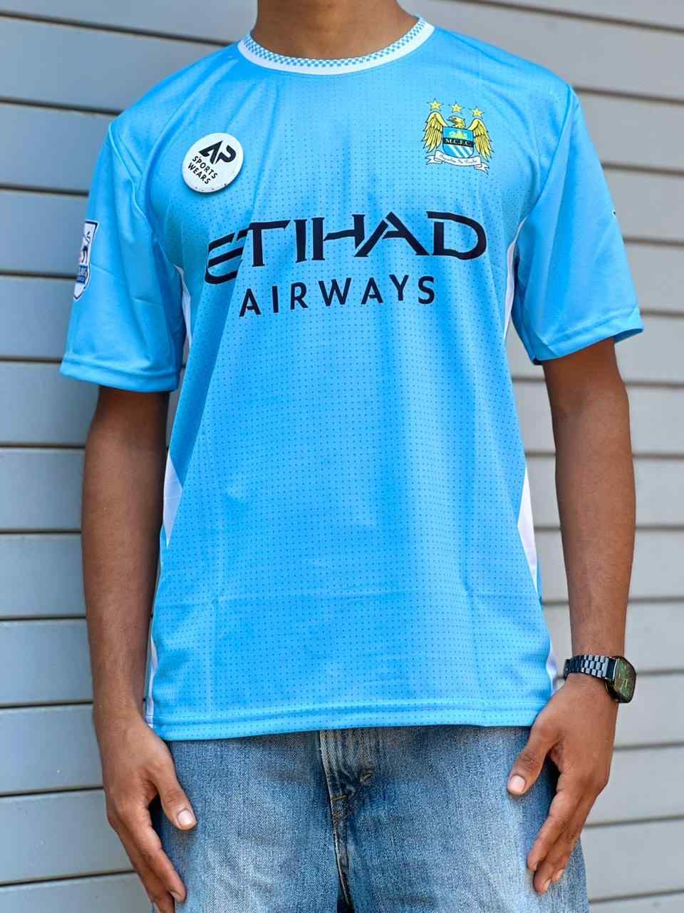 Man Blue  Kun Aguero 2011-12 Home Kit, Round Neck & Half Sleeve (AP Sports Wear)