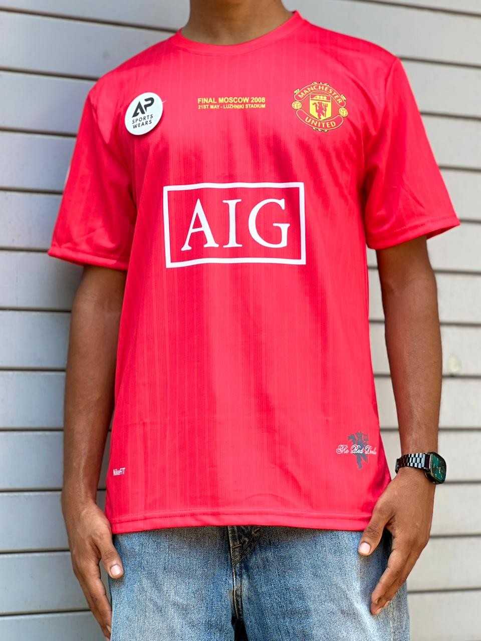 Manchester United  Cristiano Ronaldo 2008 Ucl Final Home Kit, Round Neck & Half Sleeve (AP Sports Wear)