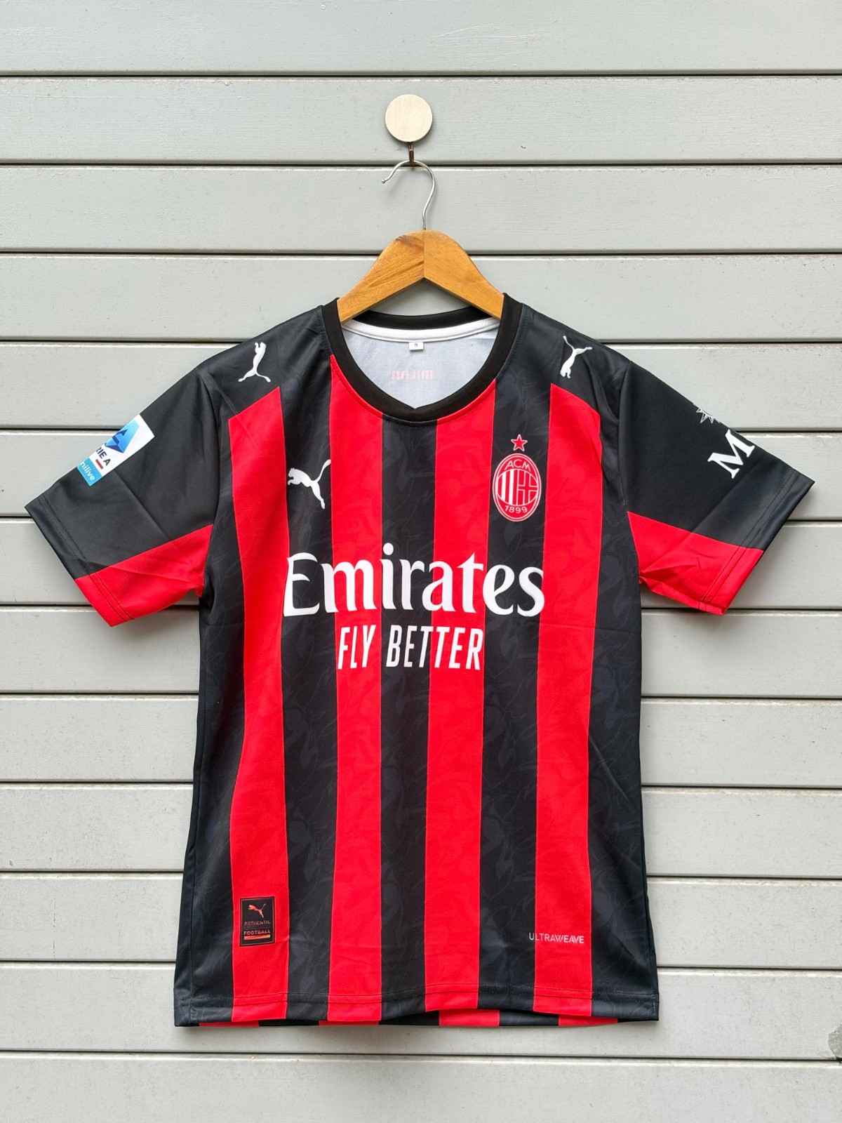 Luka Modric Ac Milan 25/26 Home Kit, Round Neck & Half Sleeve (AP Sports Wear)