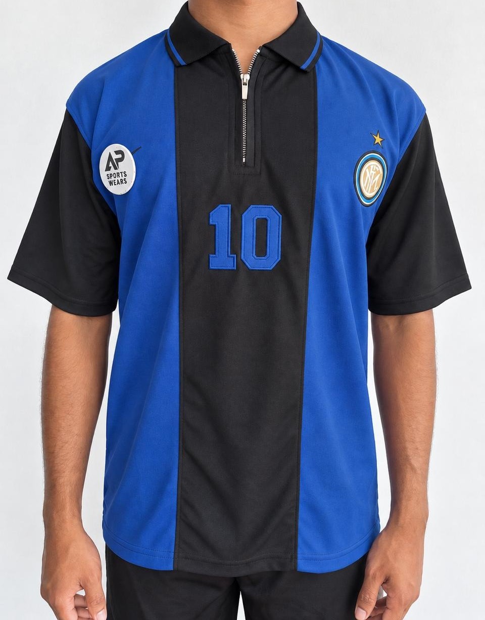 Inter Milan Special Edition Polo/collar T-shirt #10 Ziper With Embroidery (AP Sports Wear)