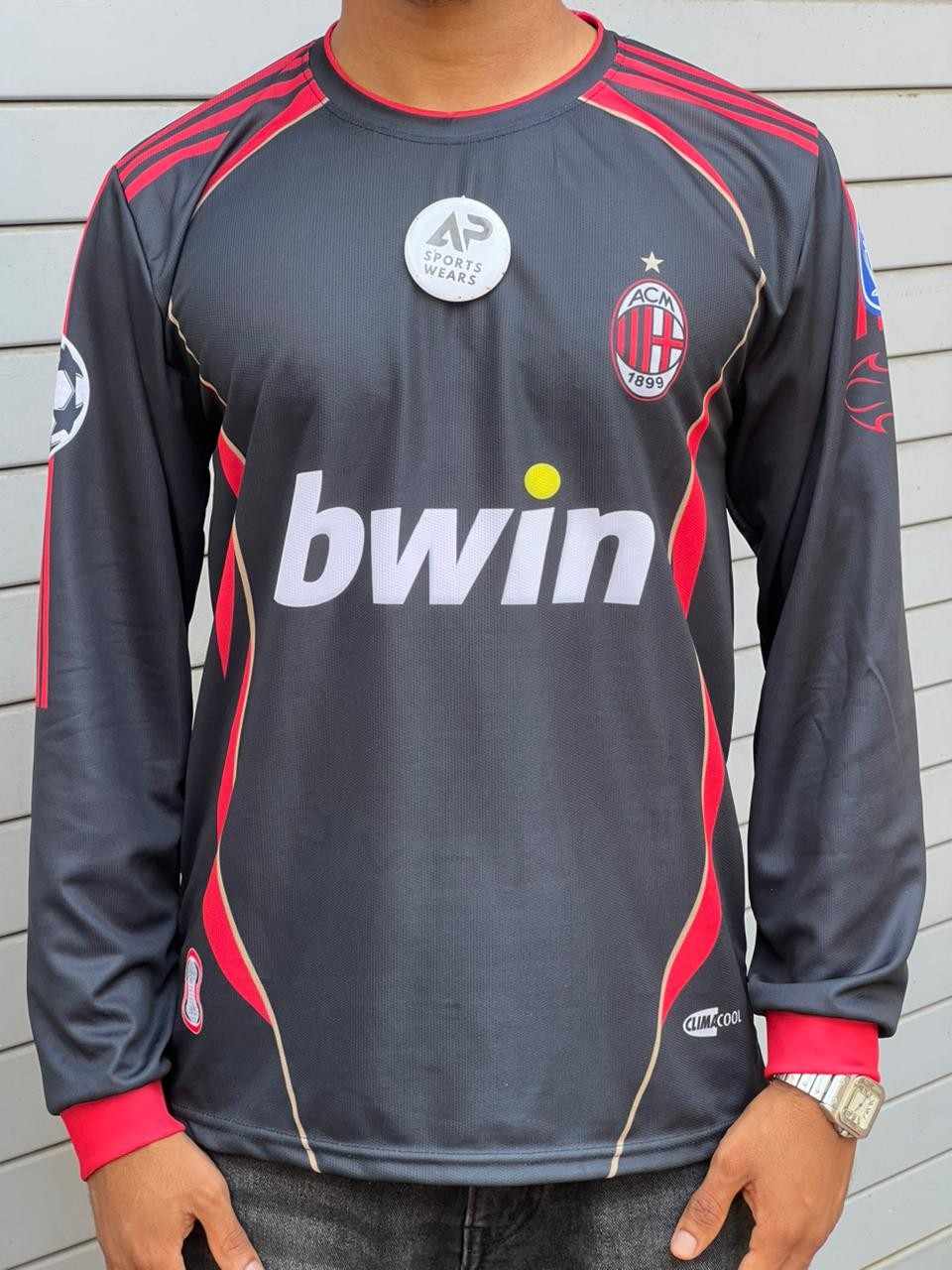 Ac Milan Maldini 2006-07  Third Kit, Round Neck & Full Sleeve (AP Sports Wear)