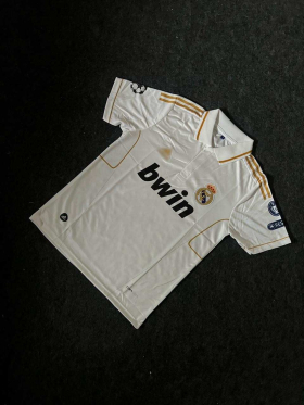 Cristiano Ronaldo Real Madrid 2011-12 Home Kit , Premium Embroidery Collar With Half Sleeve