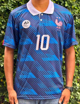Mbappe France 2026  World Cup Home Kit, Collar & Half Sleeve